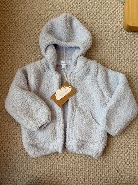 Angel Dear Baby Cozy Hooded Fuzzy Jacket - Light Blue NWT